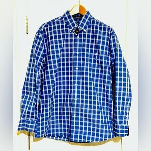 Wrangler George Strait Collection Blue Plaid Men's Button Down Shirt